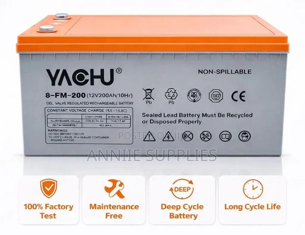 Yachu 200ah Heavy Duty Gel Battery - main view