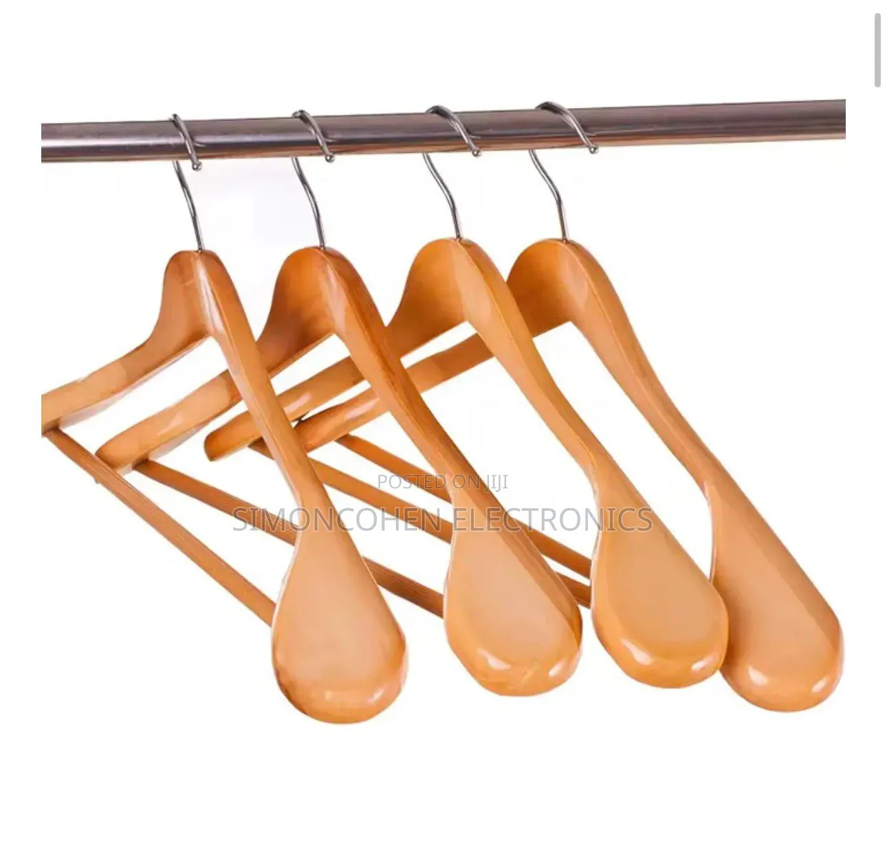 Wooden Suit Clothes Hangers With Non Slip Pants Bar (10 Pack)