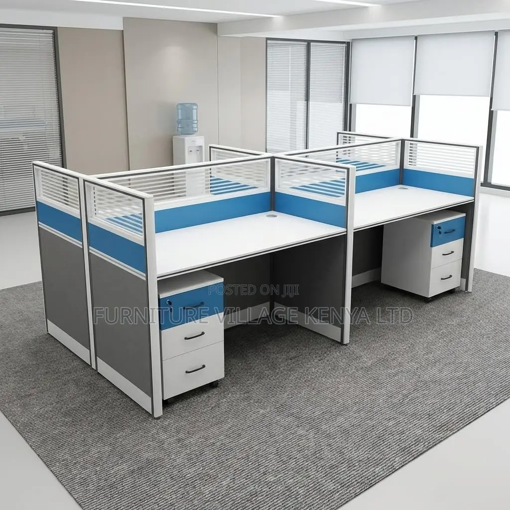 4-Way Imported Modular Office Team Workstation