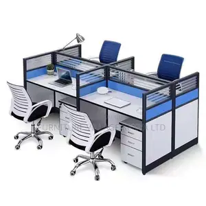 4-Way Imported Modular Office Team Workstation