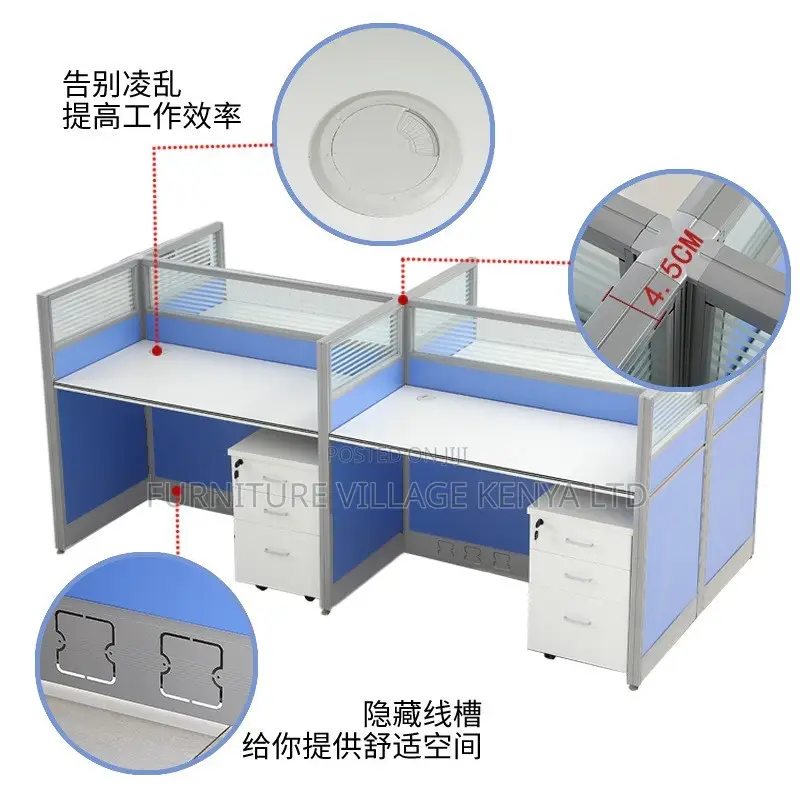 4-Way Imported Modular Office Team Workstation
