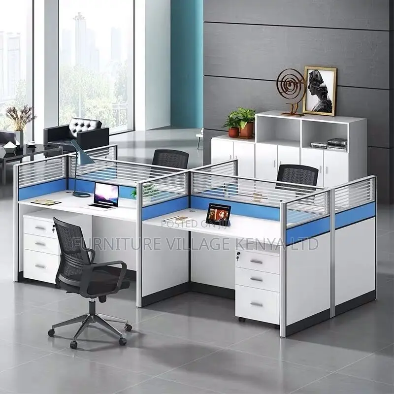 4-Way Imported Modular Office Team Workstation