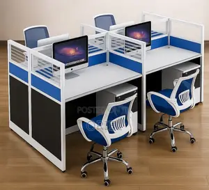 Office Workstation : 4-Way Office Collaborative Shared Workstation