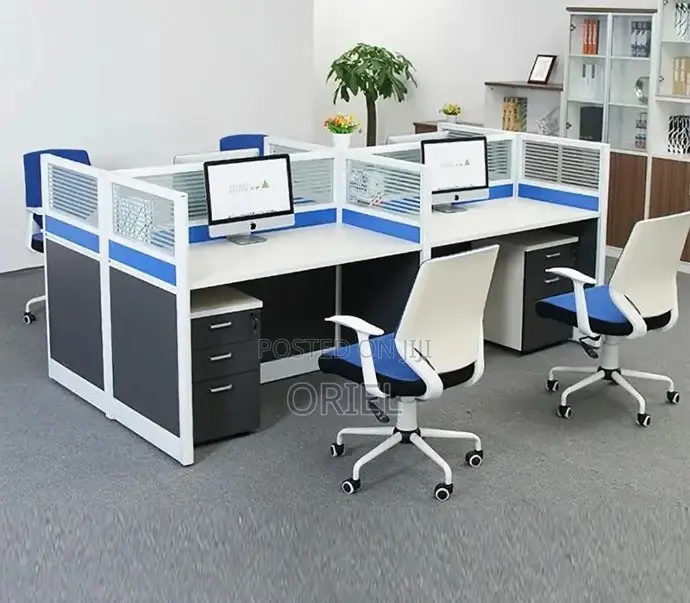 Office Workstation : 4-Way Office Collaborative Shared Workstation