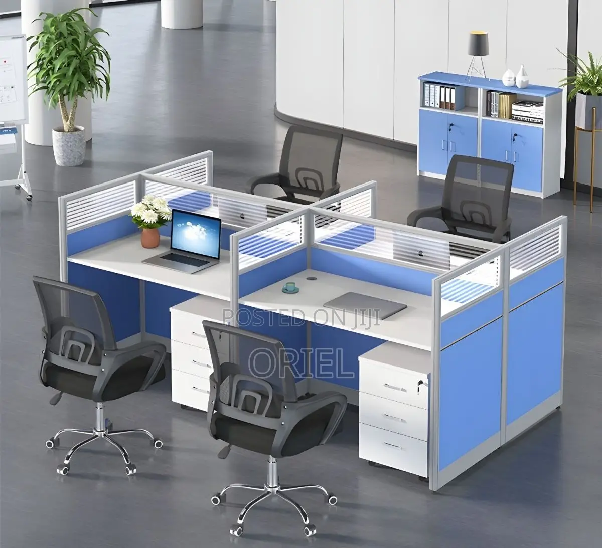 Office Workstation : 4-Way Office Collaborative Shared Workstation