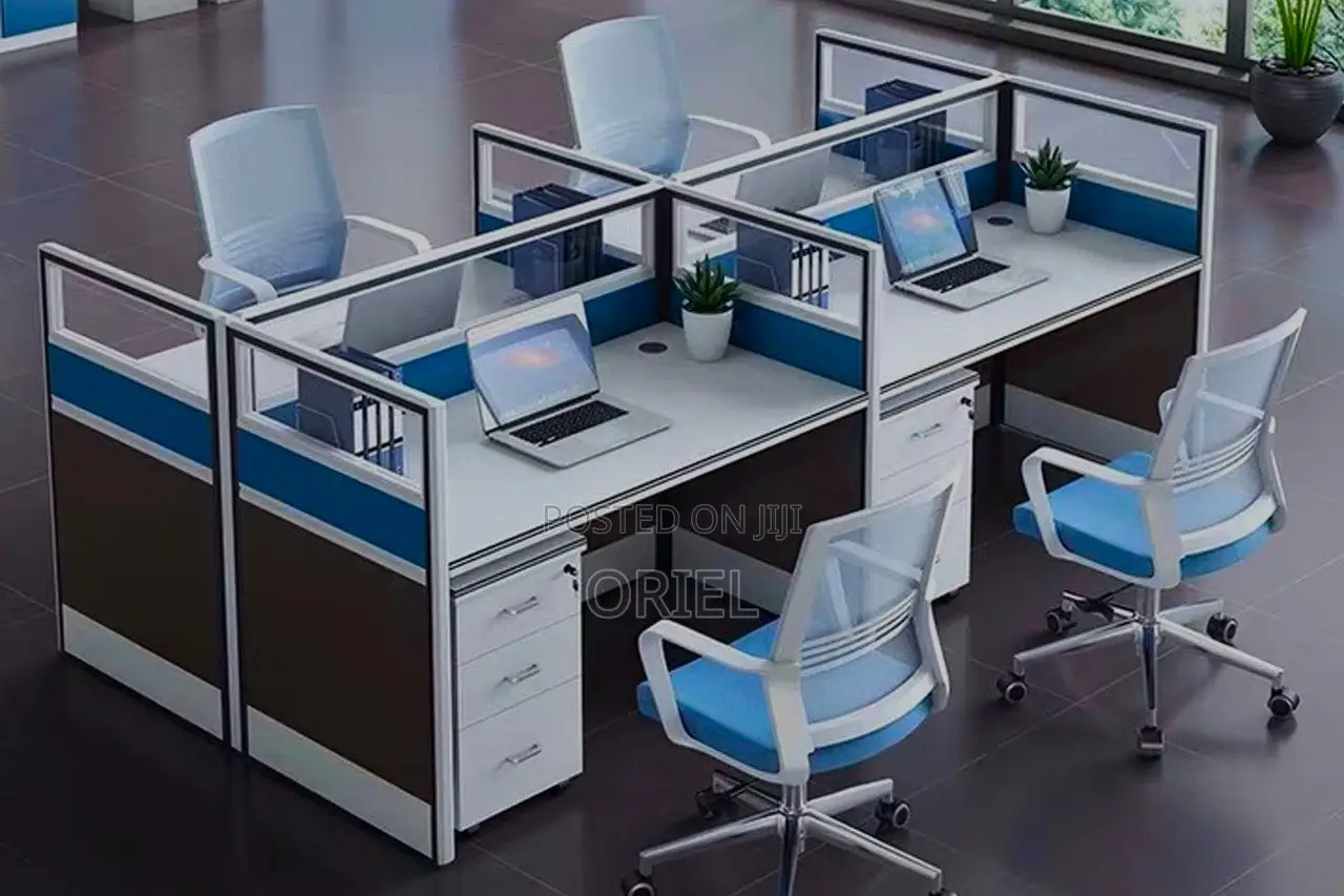 Office Workstation : 4-Way Office Collaborative Shared Workstation