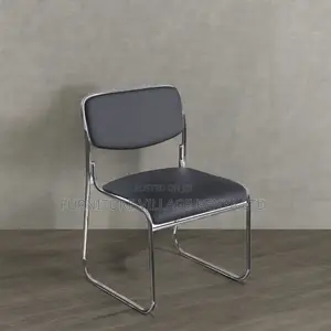 Leather Padded Armless Guest Chrome Seat
