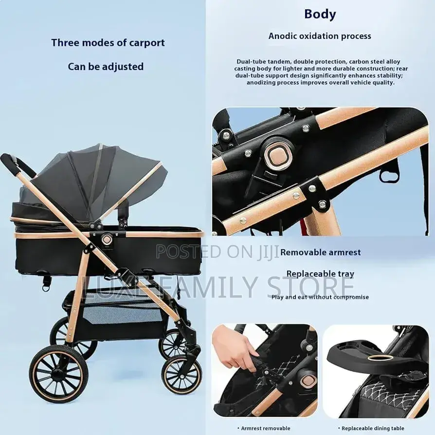 3-in-1 High Landscape Baby Stroller Travel System