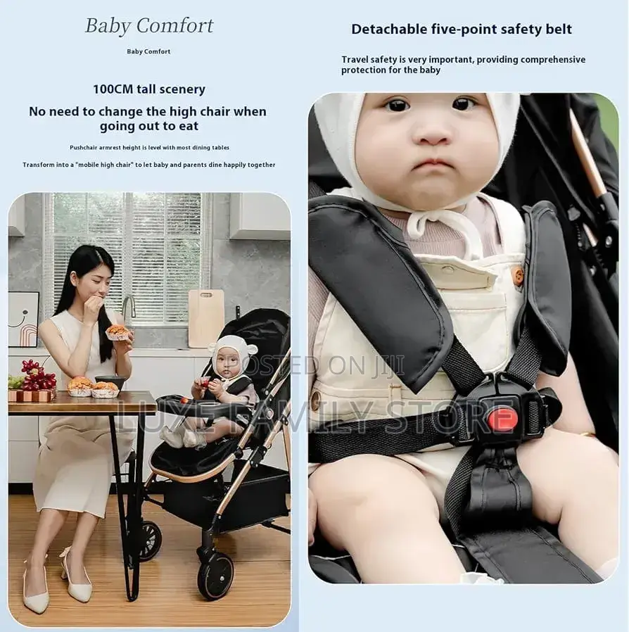 3-in-1 High Landscape Baby Stroller Travel System