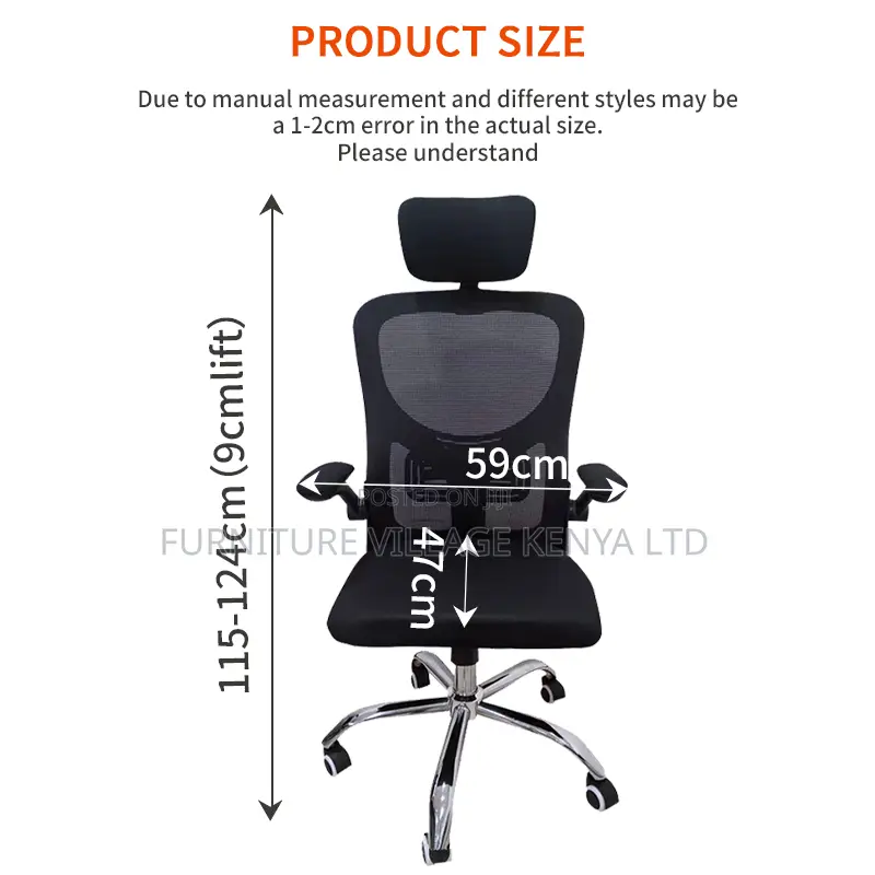 White Swivel Ergonomic Desk Seat With Armrest