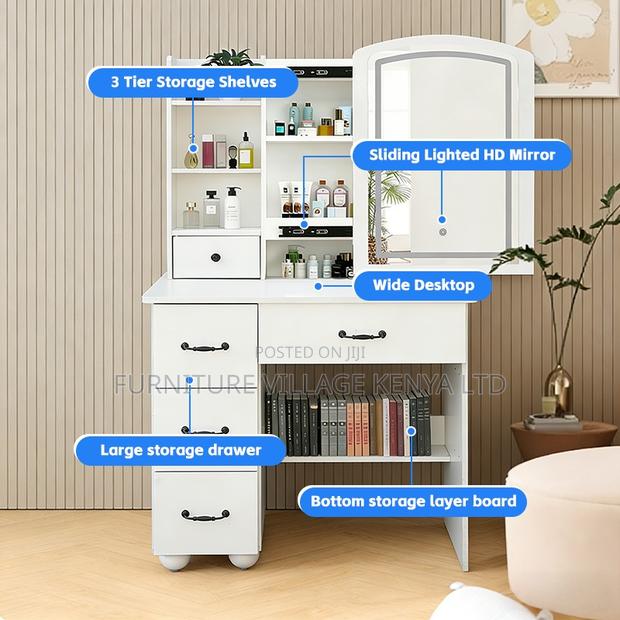 White Imported Bedroom Vanity Dressing Table - thumbnail 10