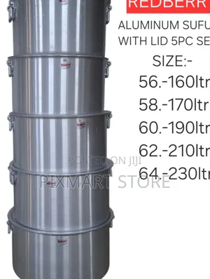 Redberry 5pcs Heavy Duty Aluminium Sufuria Set With Lids