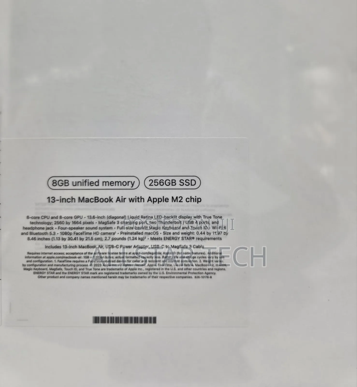 New Laptop Apple MacBook Air 2022 M2 8GB Apple M2 SSD 512GB