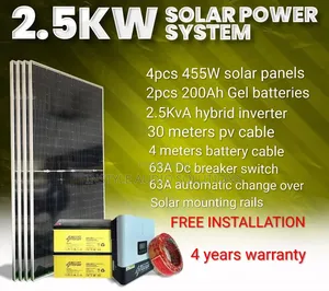 2.5kw Solar Power System Plus Installation (43" Tv,Fridge Lights)