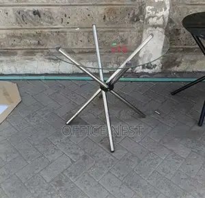 Transparent Glass Table With Silver Stand