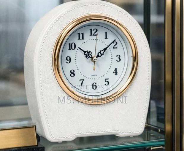 Premium Leather Executive Desktop Clock (Engraveable) - thumbnail 2
