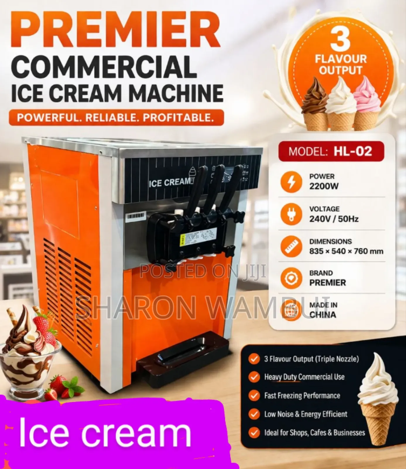 Commercial Premier Ice Cream Machine/Premier Ice Cream Machine