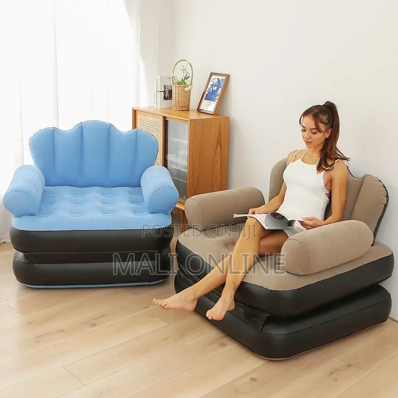 2 in 1 Air Mattress Inflatable Sofa Bed Couch Armrest Electric Pump