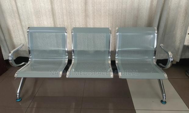 Silver 3 Seater Waiting Bench