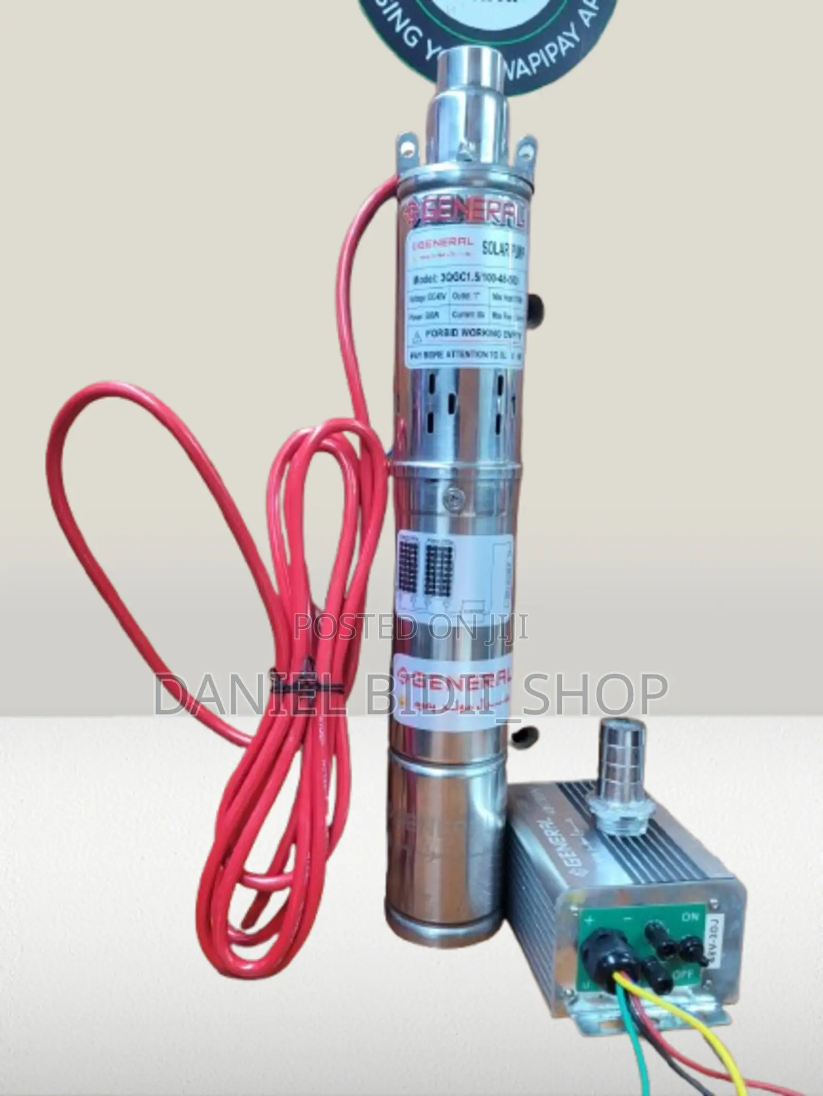 Brushless Solar Pump With Control Box
500 Watts 
Dc 48v
100mtrs Head