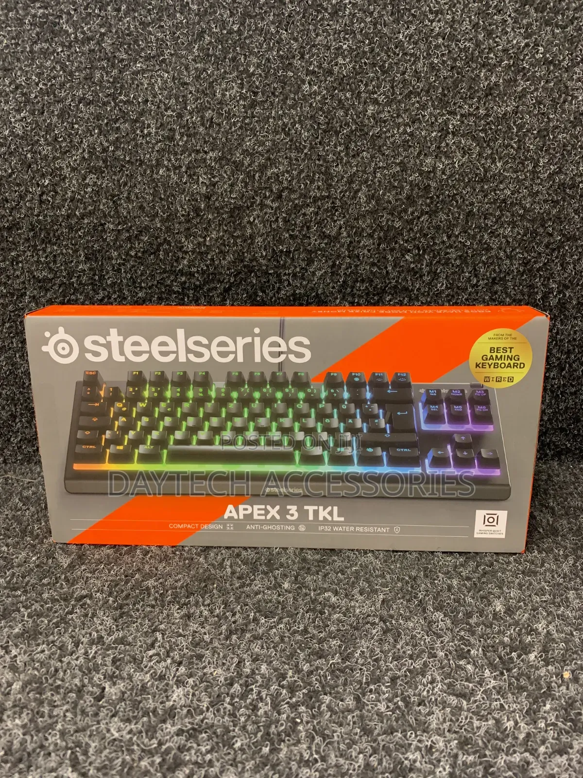Steelseries Apex 3 TKL RGB Gaming Keyboard Ip32 Silent Keys.