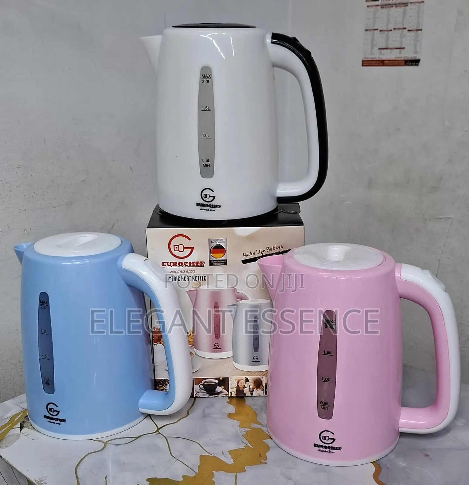 2.3l Multicolor Eurochef Electric Kettle -1500w