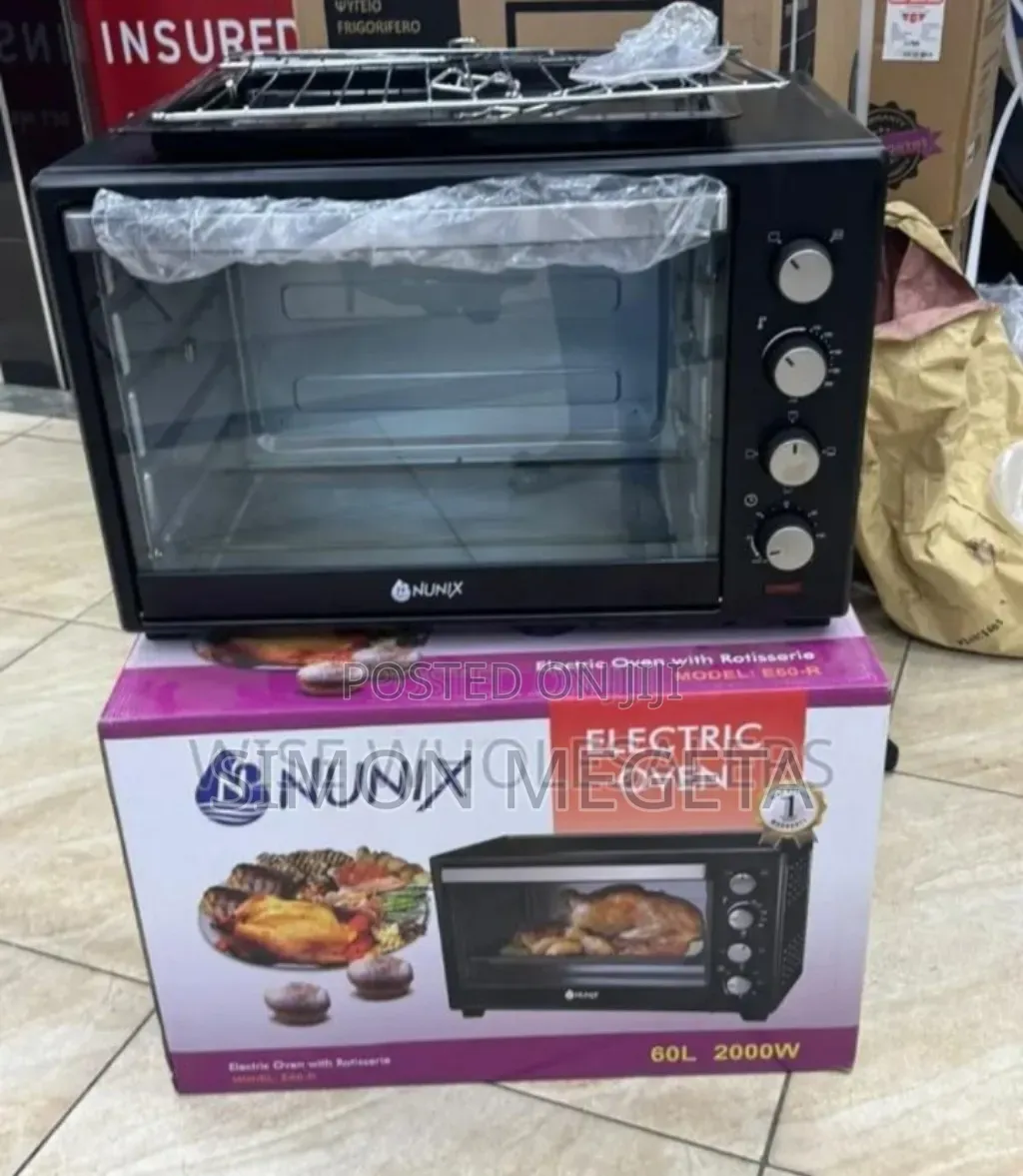 Colour Black New Nunix 60l Electric Oven