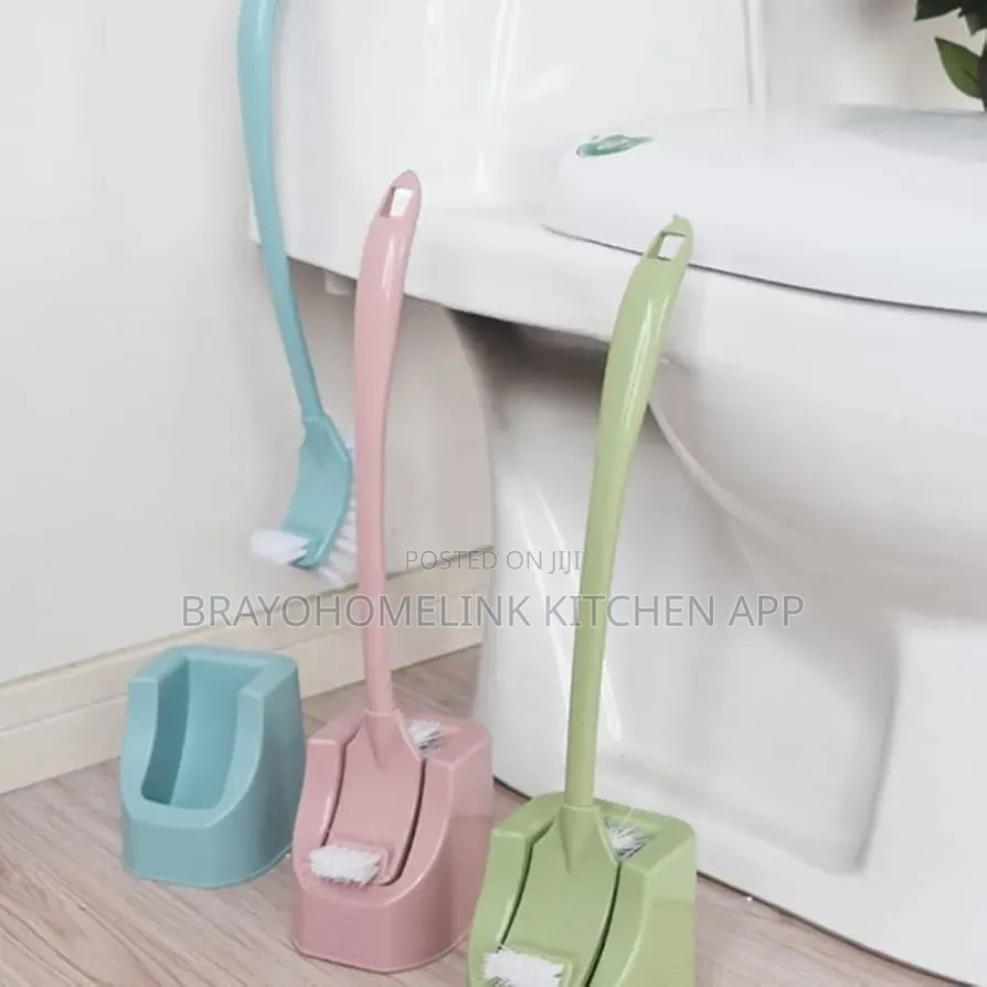 Double Sided Toilet Brush With Matching Stand
