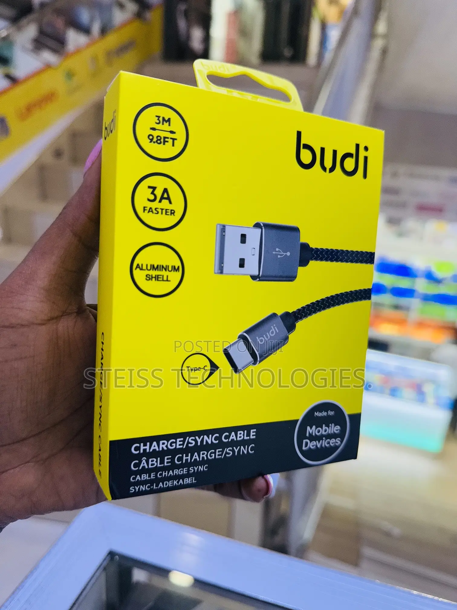 3m Budi Type C High Speed Cable