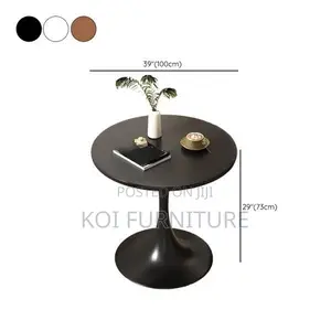 Coffee Table; Round Marble Living Room Home Office Coffee Table