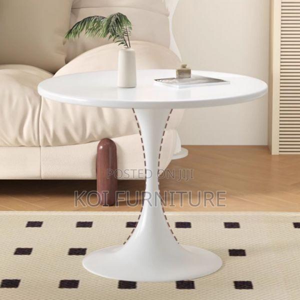 Coffee Table; Round Marble Living Room Home Office Coffee Table - thumbnail 3