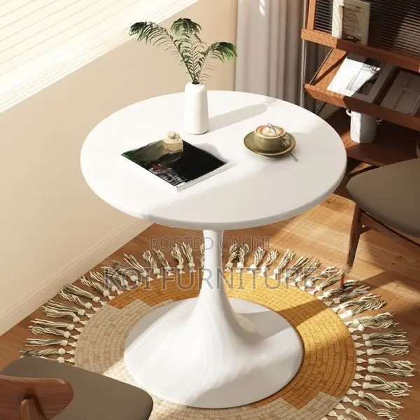 Coffee Table; Round Marble Living Room Home Office Coffee Table