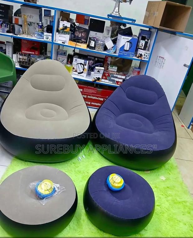 Portable Inflatable Lounge Seat With Foot Rest – Soft Air Chair