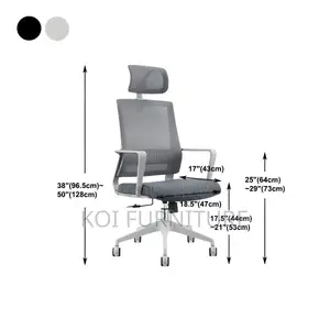 Office Chairs; High Backrest Ergonomic Black Padded Office Chairs