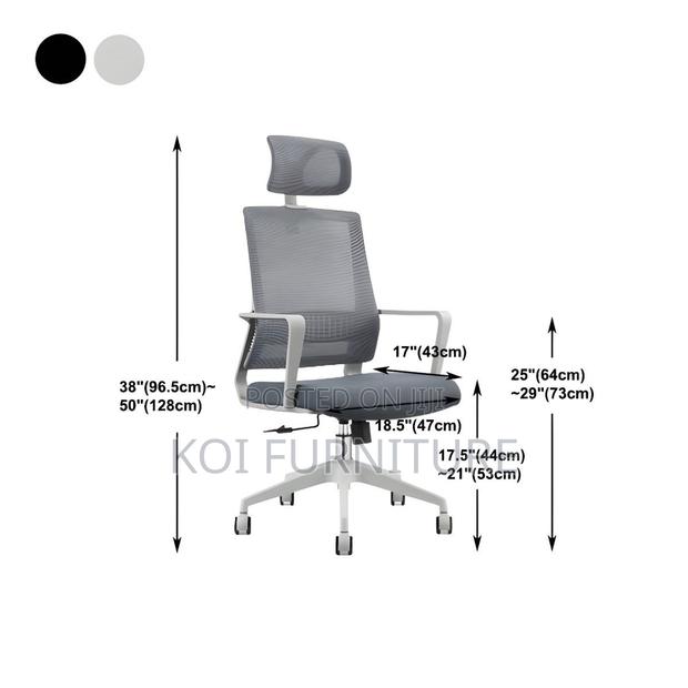 Office Chairs; High Backrest Ergonomic Black Padded Office Chairs - thumbnail 2