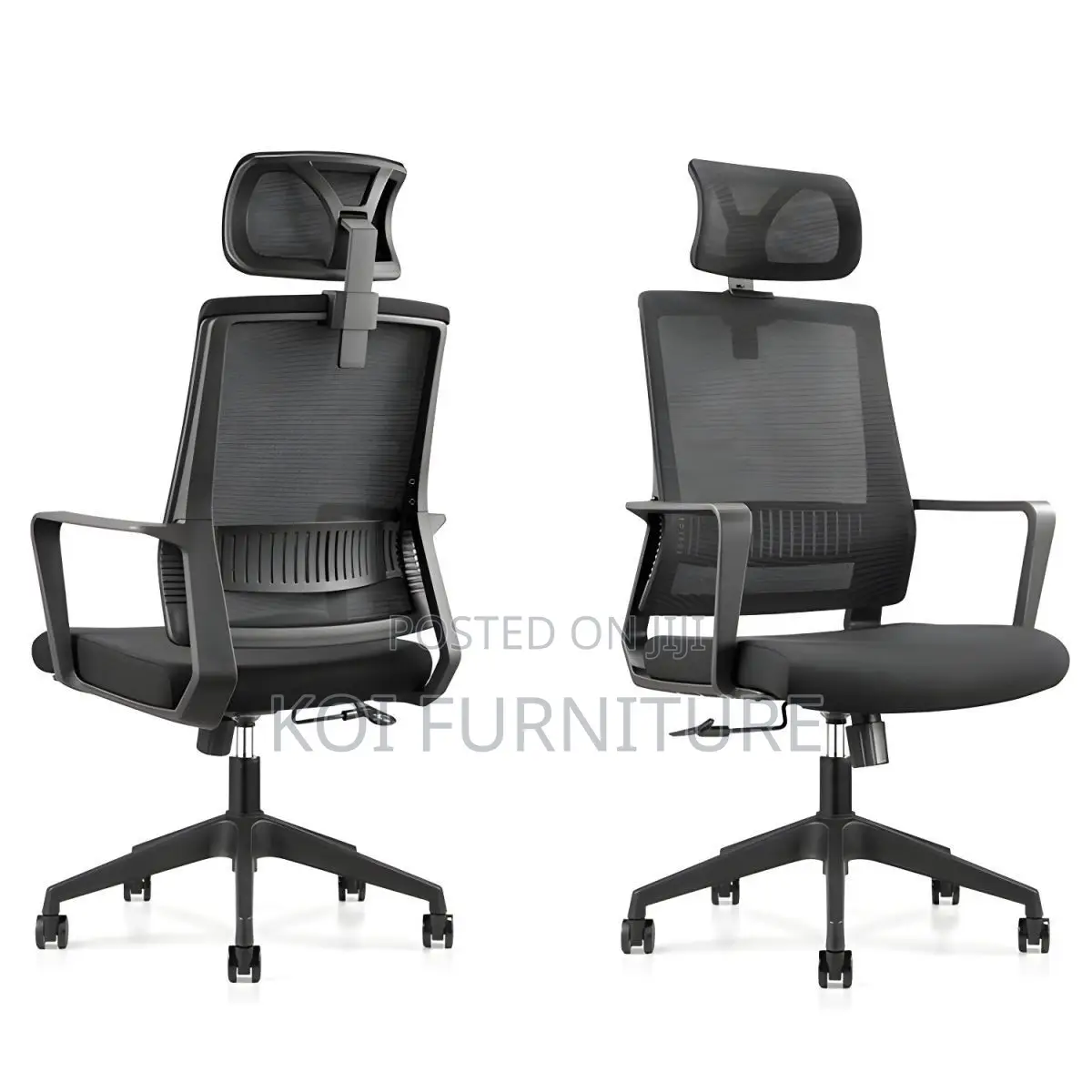 Office Chairs; High Backrest Ergonomic Black Padded Office Chairs