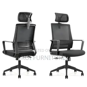 Office Chairs; High Backrest Ergonomic Black Padded Office Chairs