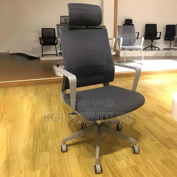 Office Chairs; High Backrest Ergonomic Black Padded Office Chairs - thumbnail 6