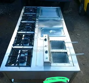 Heavy Duty Stainless Steel Combined Unit Griddle, Chips Fryer.