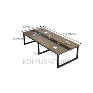 Boardroom Table; 2.4 Meters Brown Wooden Conference Meeting Table