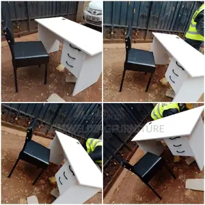0.9m White Office Desk + Modern Clerical Black Chair W