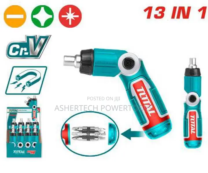 Tacsd30136 Total 13 in 1 Ratchet Screwdriver Set