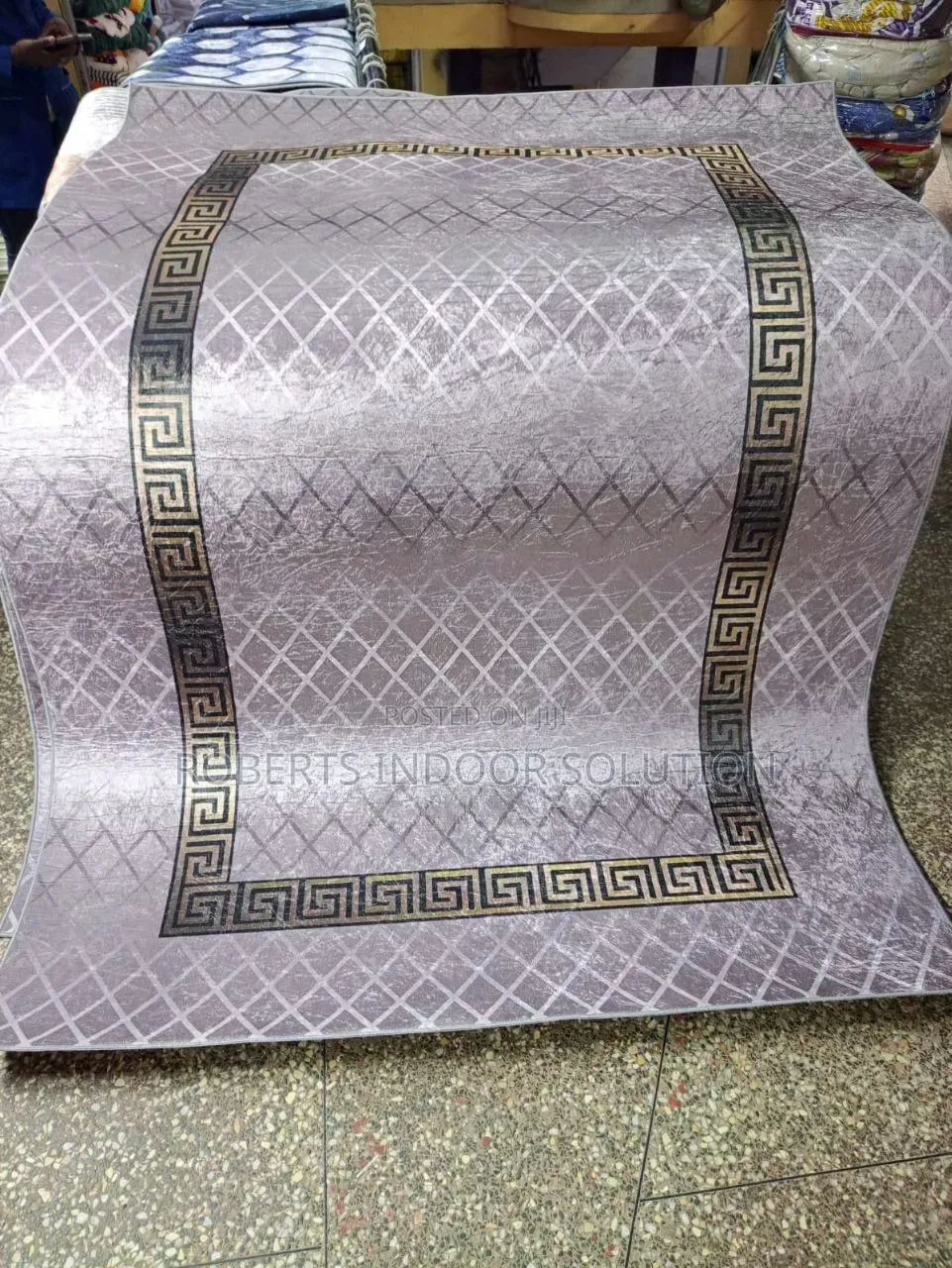 Greek Key Patterned Rug
