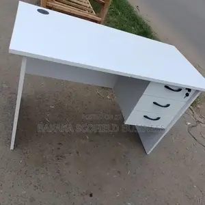 0.9m White Office Study Desk B