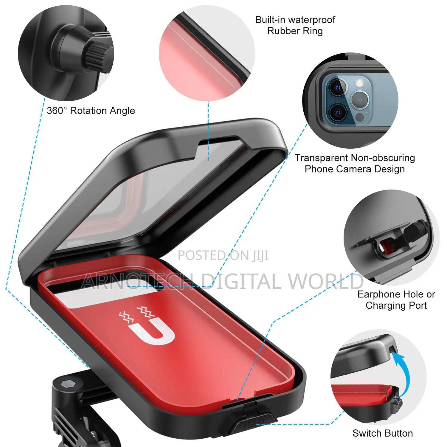 All Weather Motorbike Mountphone With Adjustable Handle