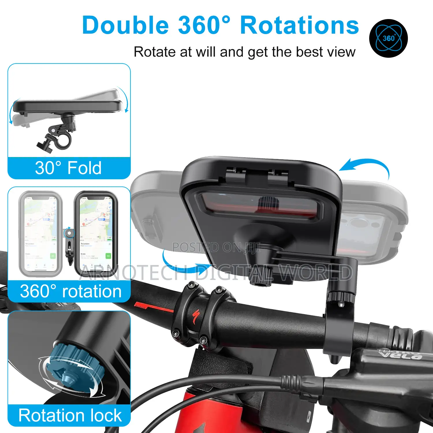 All Weather Motorbike Mountphone With Adjustable Handle