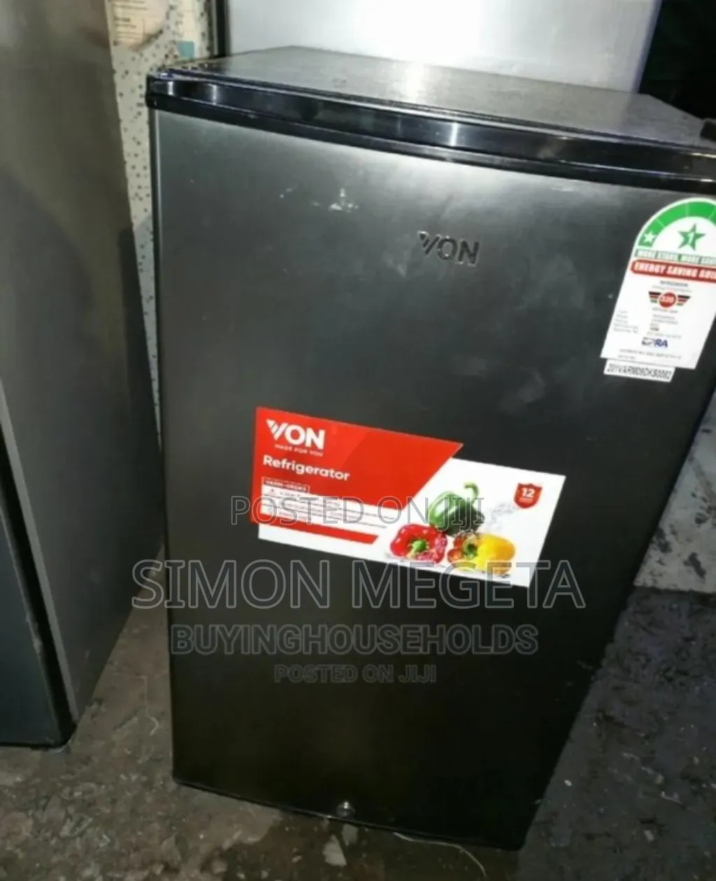 Colour Black Von 90l Fridge