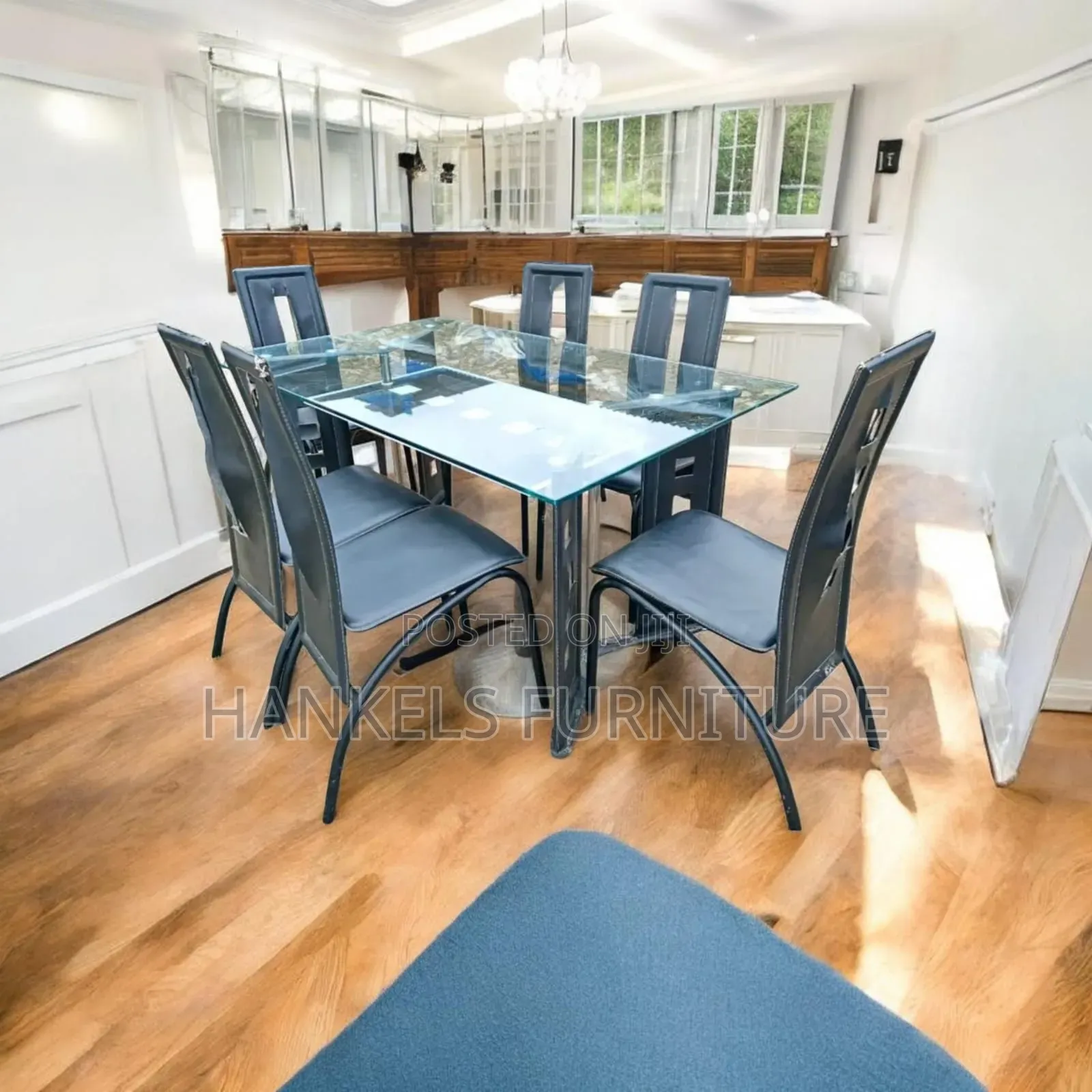 6-Seater Glass Dining Set Elegant Home Dining Table