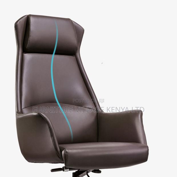 Executive Leather Swivel Desk Task Chair - thumbnail 3
