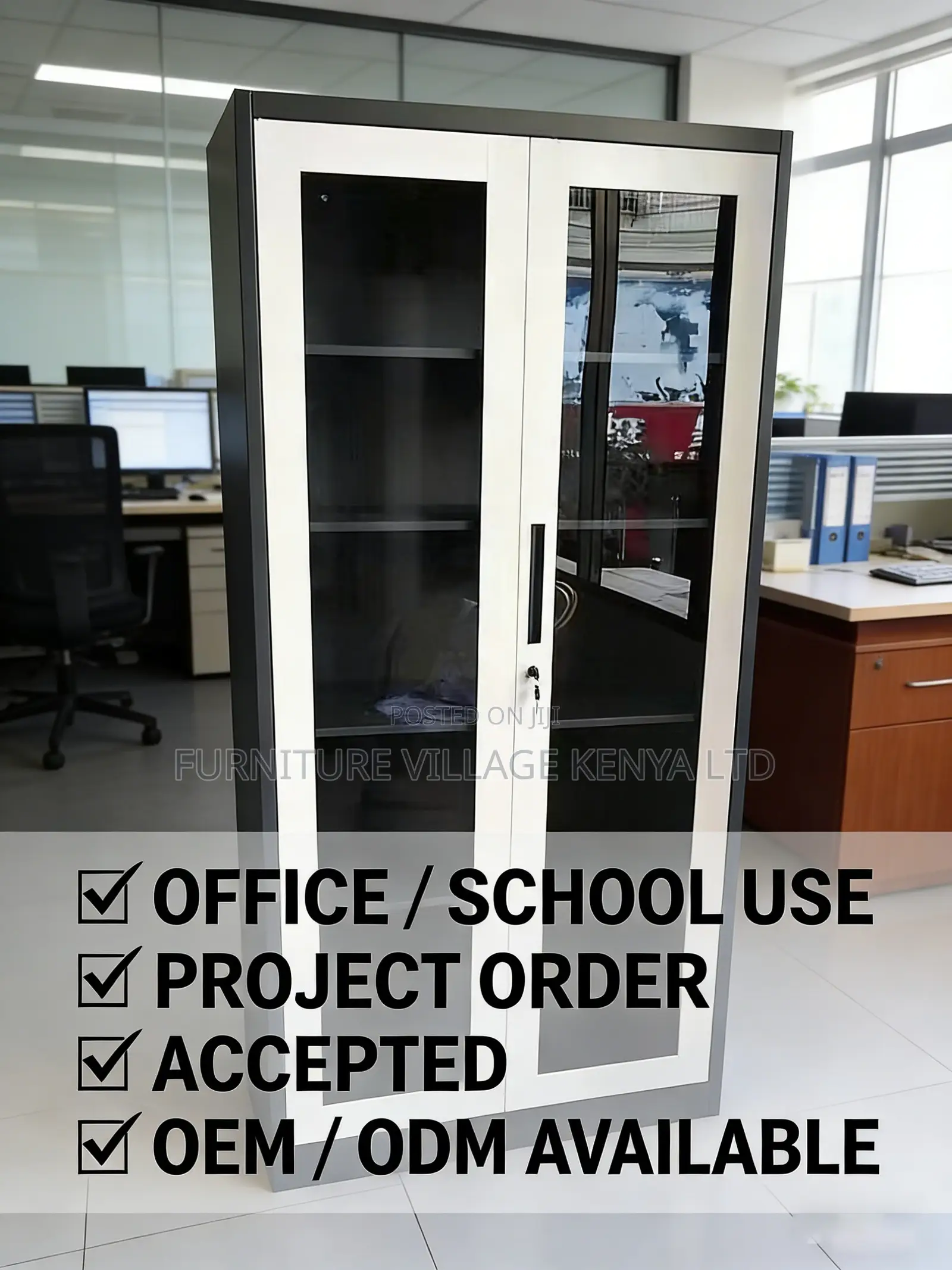 Modern Glass Door's Office Filling Cabinet